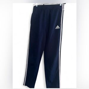Adidas Blue Sweatpants with Three-Stripe Design